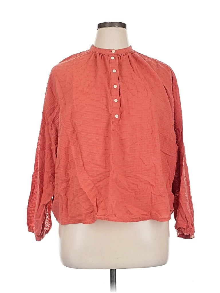 Pre-owned Universal Thread Long Sleeve Blouse In Red