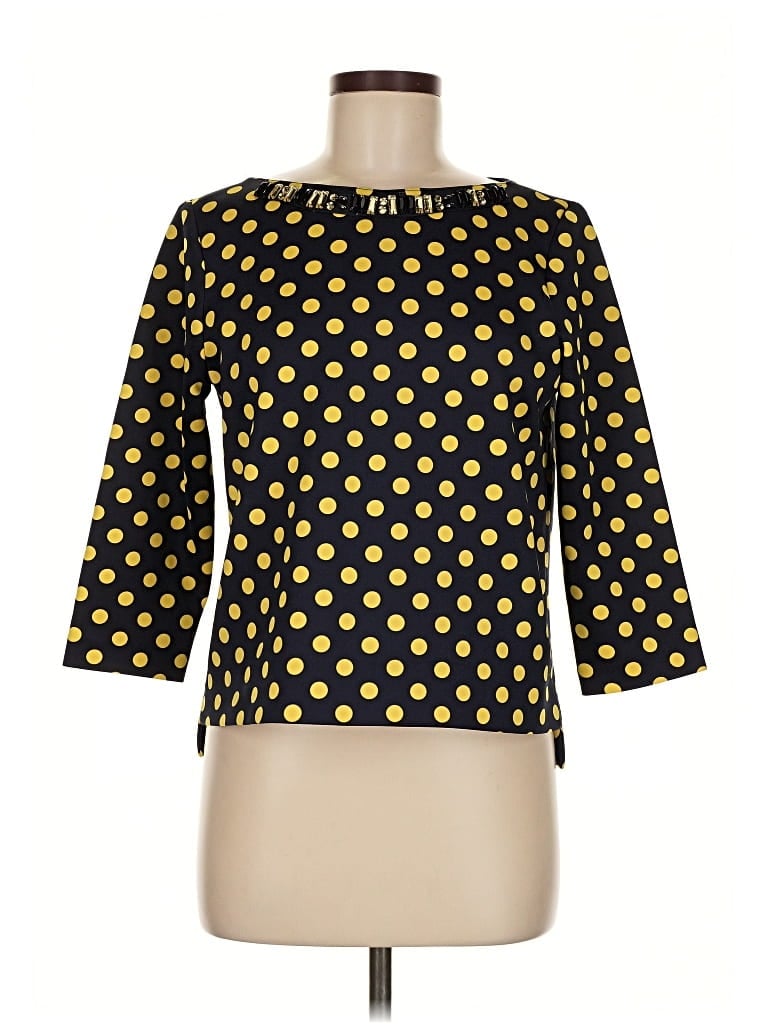 Pre-owned Zara Basic 3/4 Sleeve T-shirt In Gold