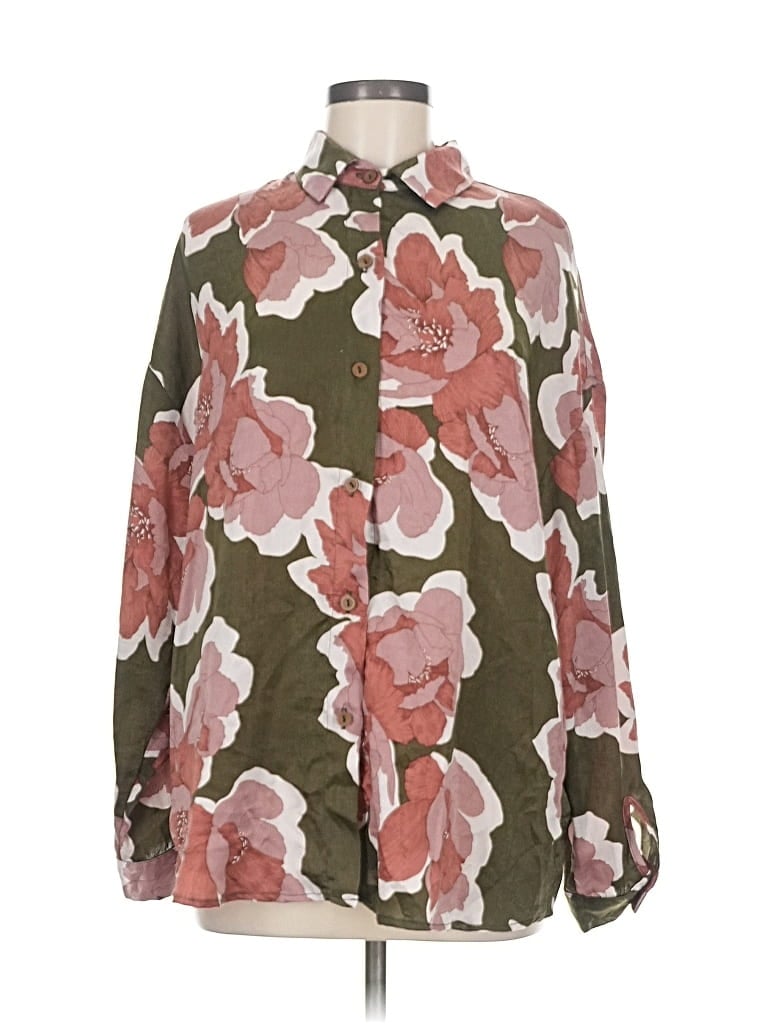 Pre-owned Nlt Long Sleeve Blouse In Green