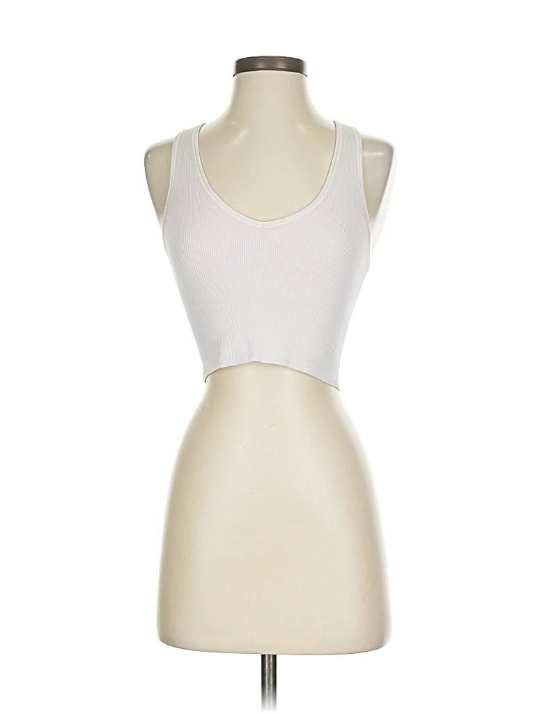 Pre-owned Athleta Tank Top Ivory Strapless Neckline Tops In White