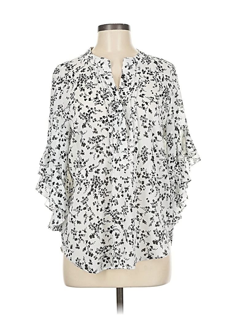 Pre-owned Vince Camuto 3/4 Sleeve Blouse In White