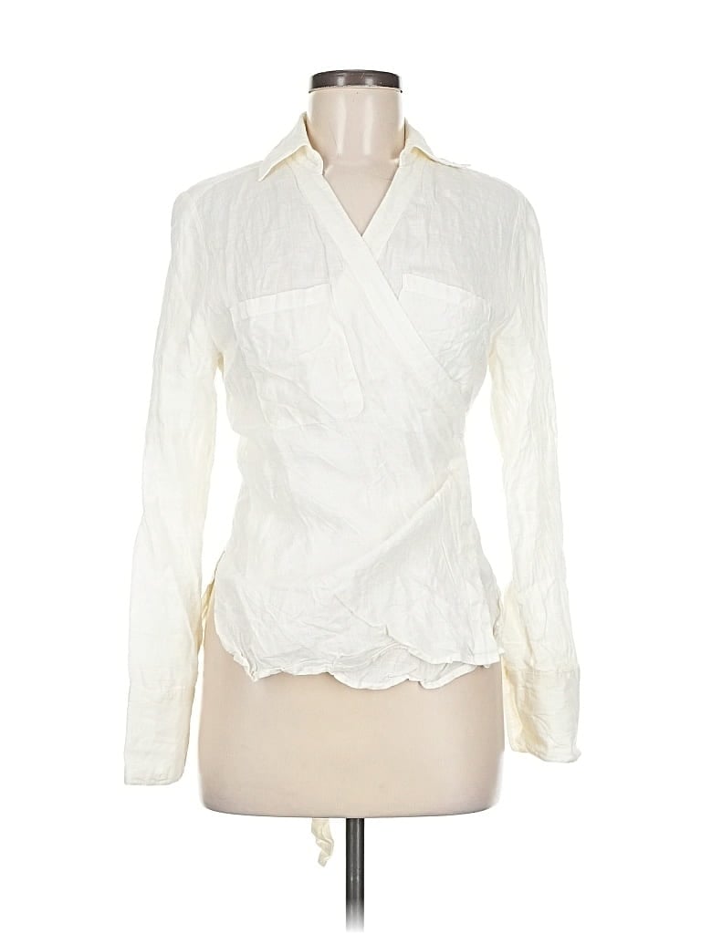 Pre-owned Baukjen Long Sleeve Blouse In White