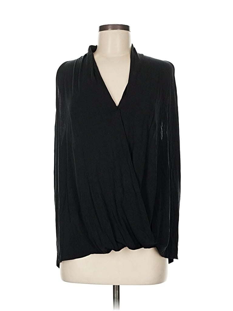 Pre-owned Final Touch Long Sleeve Blouse In Black