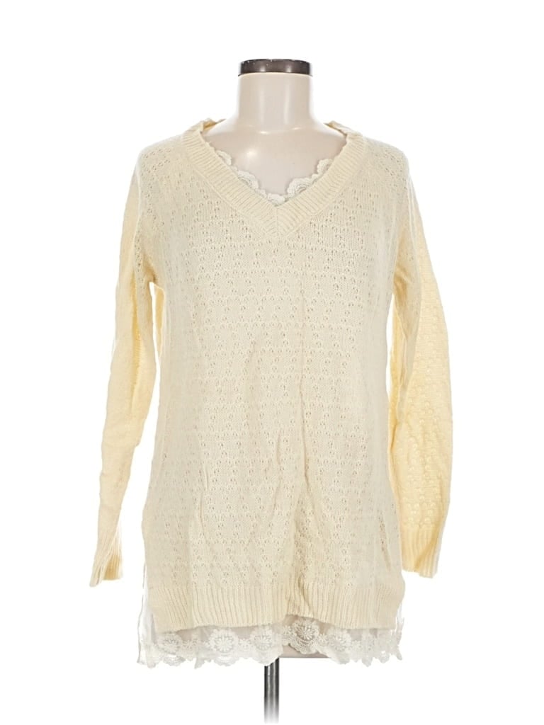 Pre-owned Umgee Pullover Sweater In White