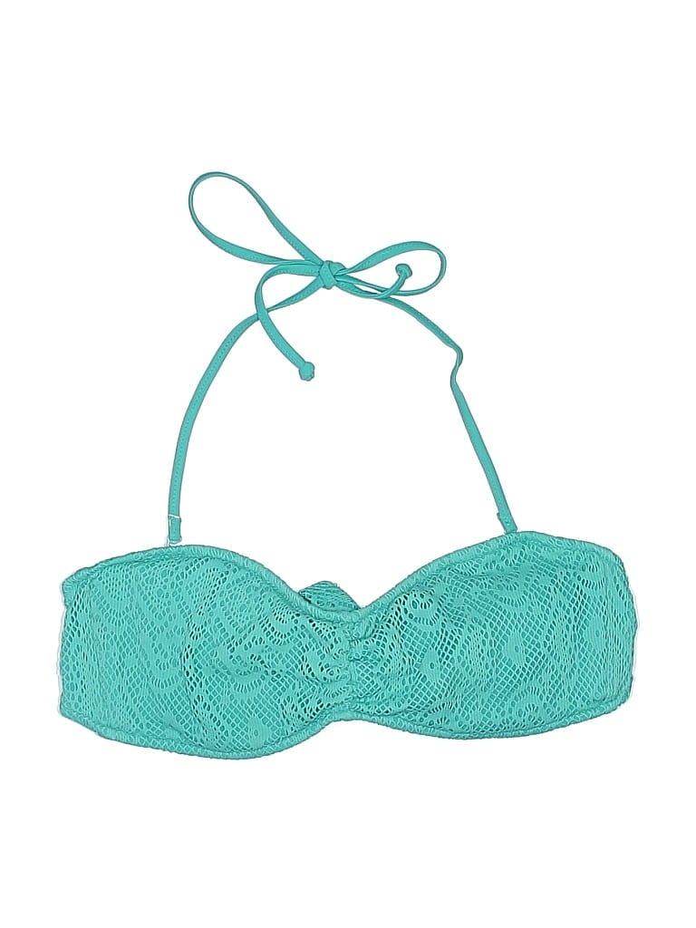 Pre-owned Aerie Swimsuit Top Teal Swimwear In Blue