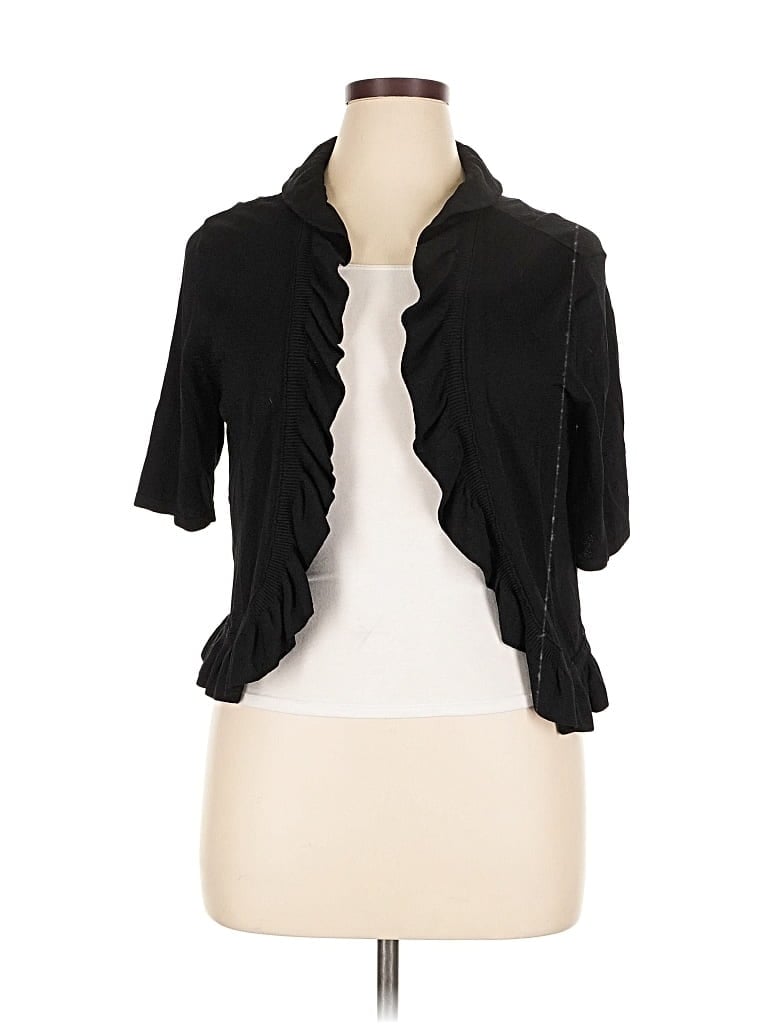 Pre-owned Dressbarn Cardigan Sweater In Black