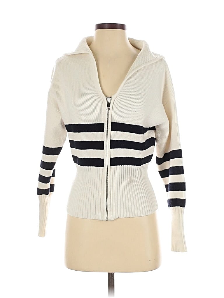 Pre-owned Zara Cardigan Sweater In White