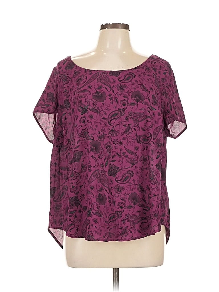 Pre-owned Torrid Short Sleeve Blouse In Purple