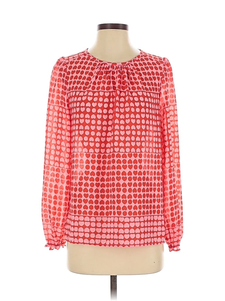 Pre-owned Ann Taylor Loft Long Sleeve Blouse In Red
