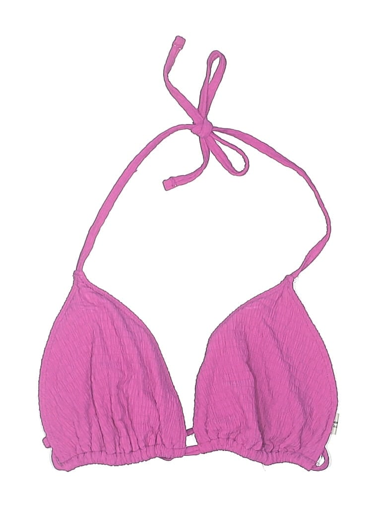 Pre-owned Abercrombie & Fitch Swimsuit Top Pink Solid Pattern Swimwear