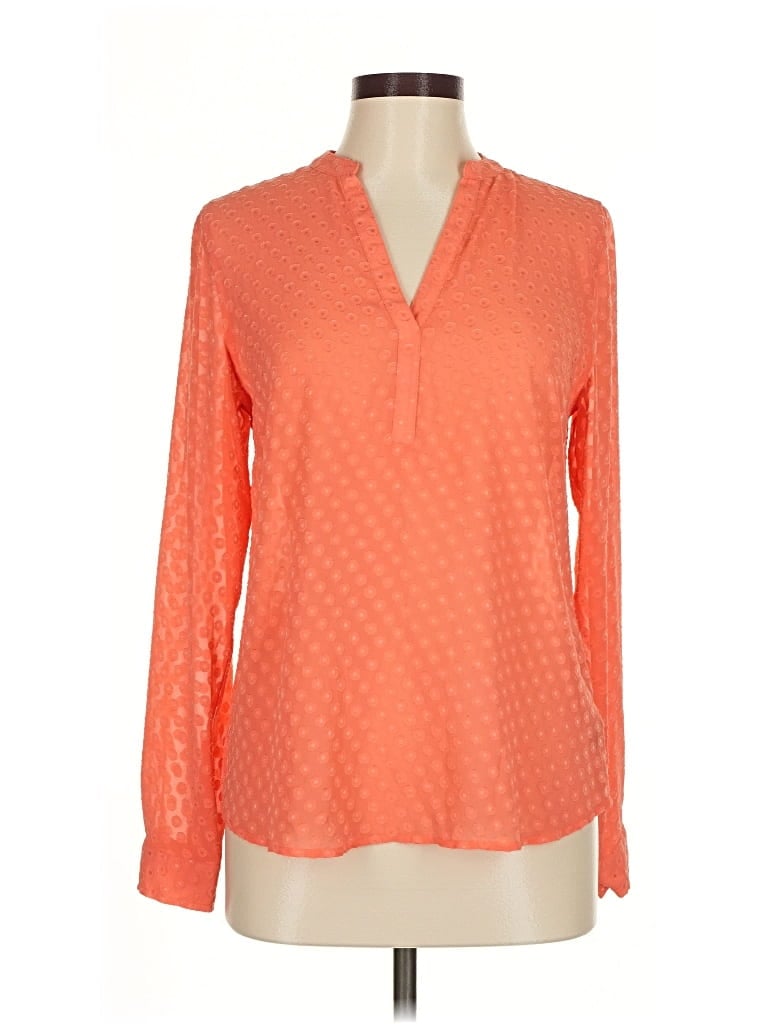 Pre-owned The Limited Long Sleeve Blouse In Orange