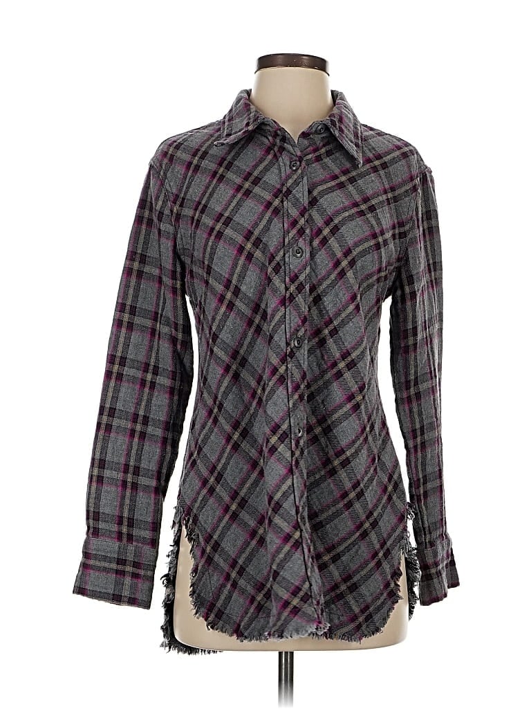 Pre-owned Cabi Long Sleeve Button Down Shirt In Gray