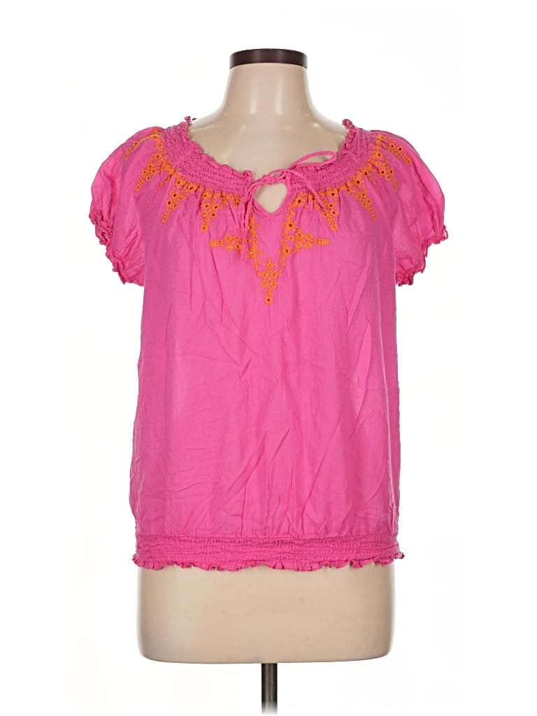 Pre-owned Old Navy Short Sleeve Blouse In Pink