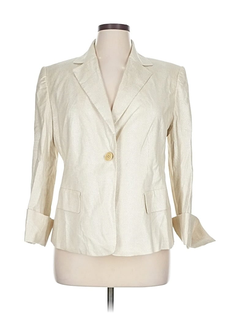 Pre-owned Linda Allard Ellen Tracy Blazer Jacket In White