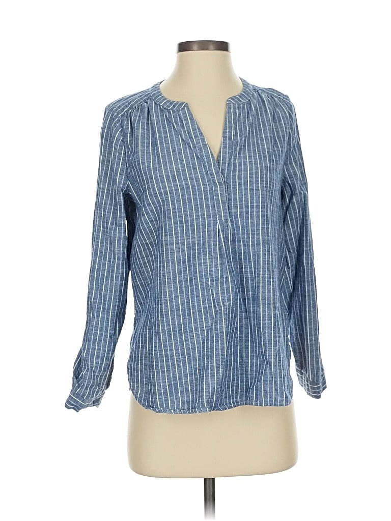 Pre-owned Joie Long Sleeve Blouse In Blue