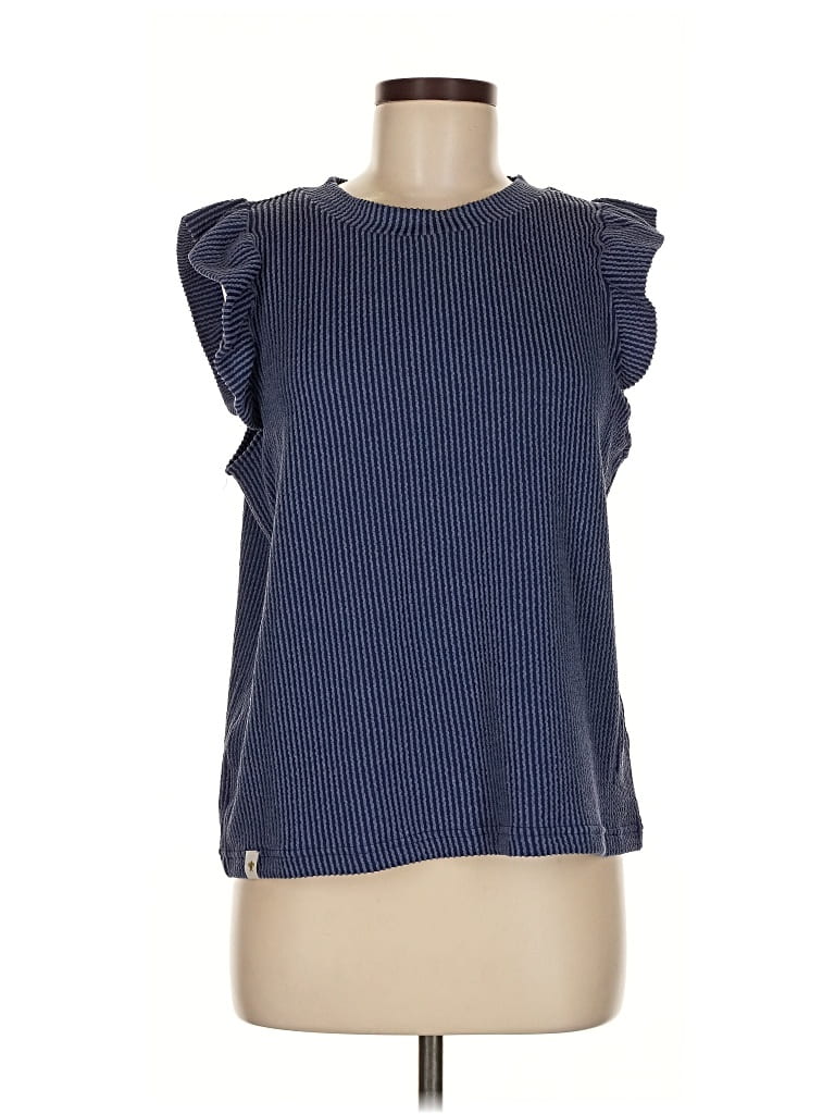 Pre-owned Simply Southern Sleeveless Blouse In Blue