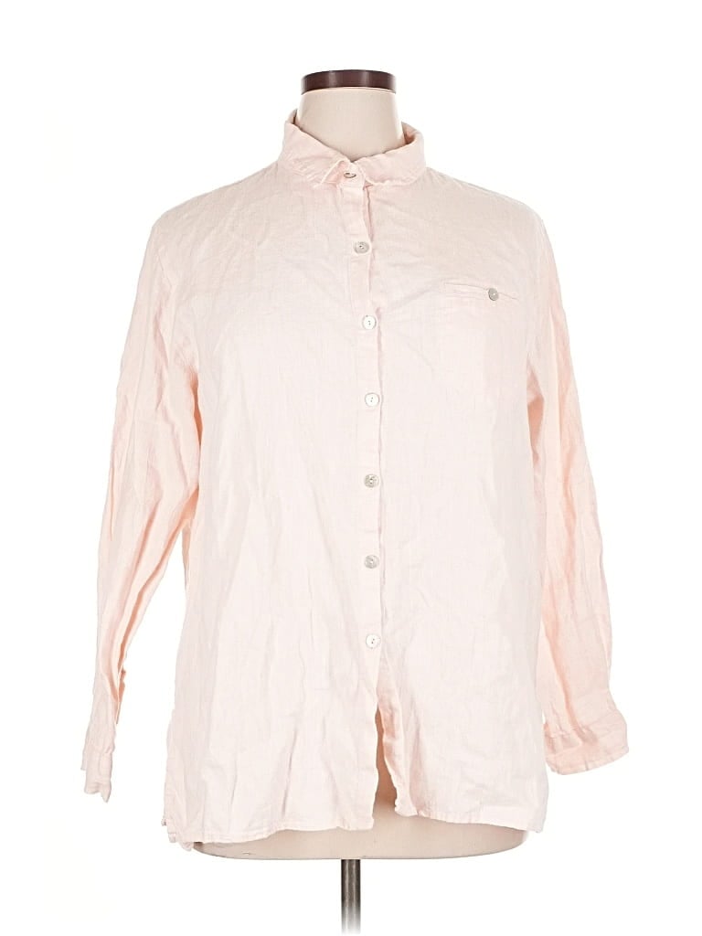 Pre-owned Chico's Design 3/4 Sleeve Button Down Shirt In Pink