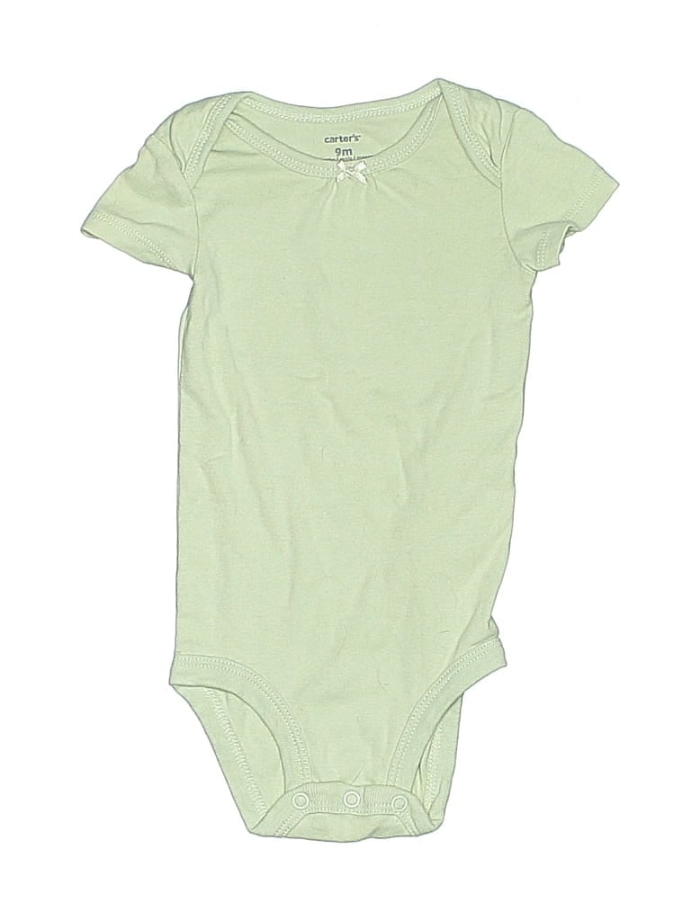 Pre-owned Carter's Babies' Short Sleeve Onesie In Green