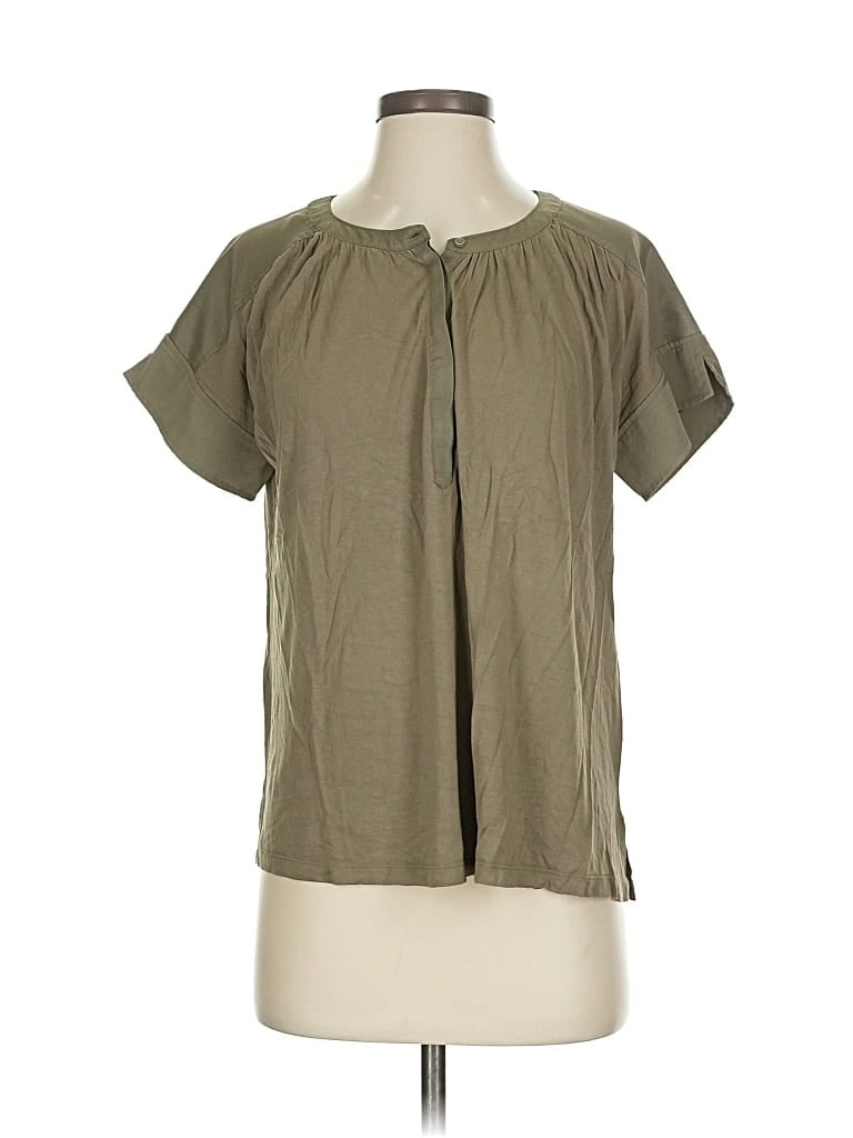 Pre-owned Banana Republic Short Sleeve Blouse In Green