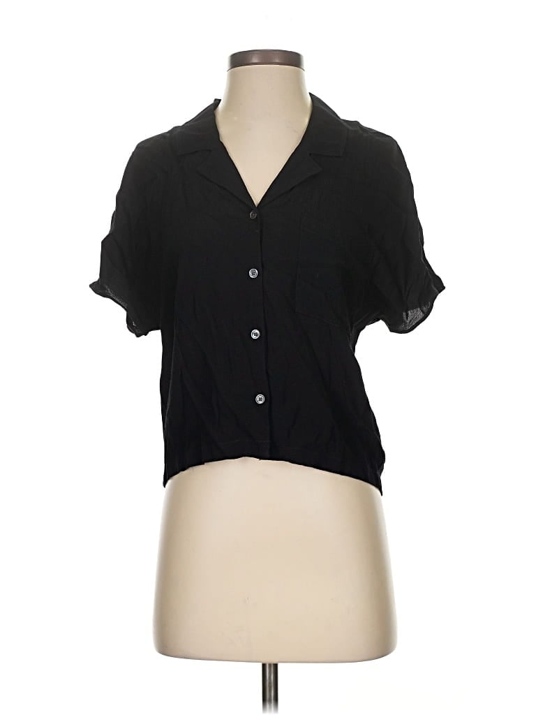 Pre-owned Wilfred Free Short Sleeve Blouse In Black