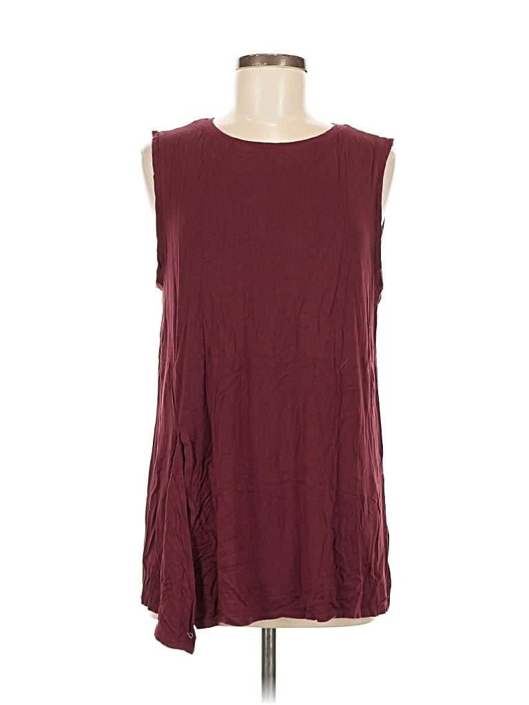 Pre-owned Fabletics Sleeveless T-shirt In Burgundy
