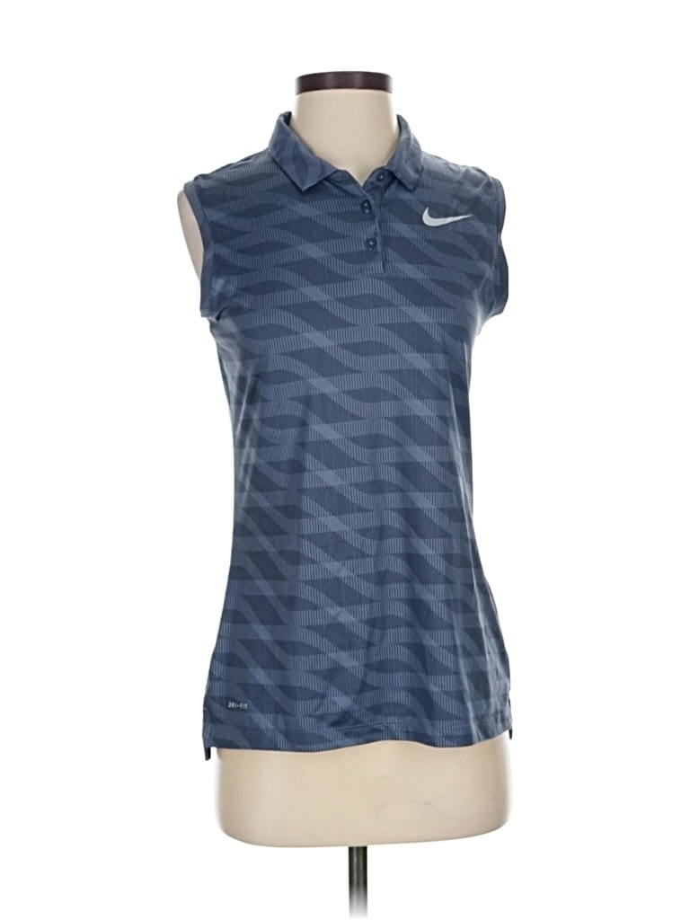 Pre-owned Nike Sleeveless Polo Shirt In Blue