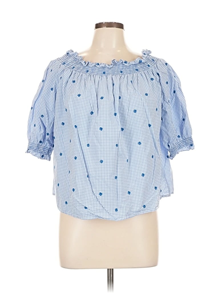 Pre-owned Gap 3/4 Sleeve Blouse In Blue