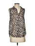 H&M 100% Recycled Polyester Animal Print Brown Sleeveless Blouse Size 2 - photo 1
