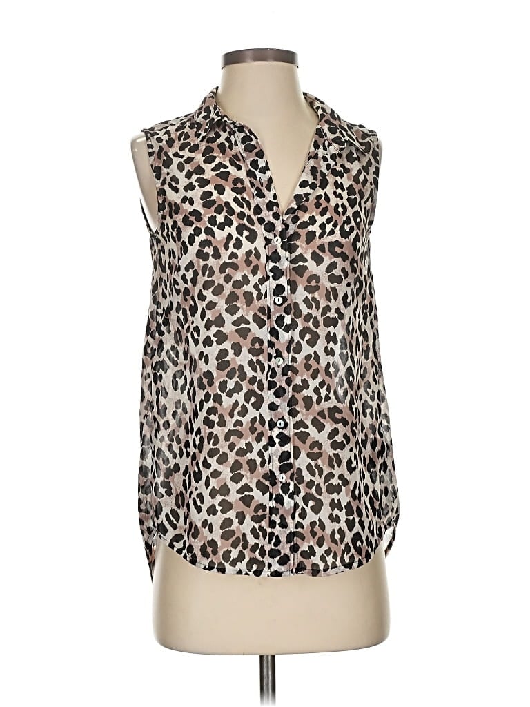Pre-owned H&m Sleeveless Blouse In Brown