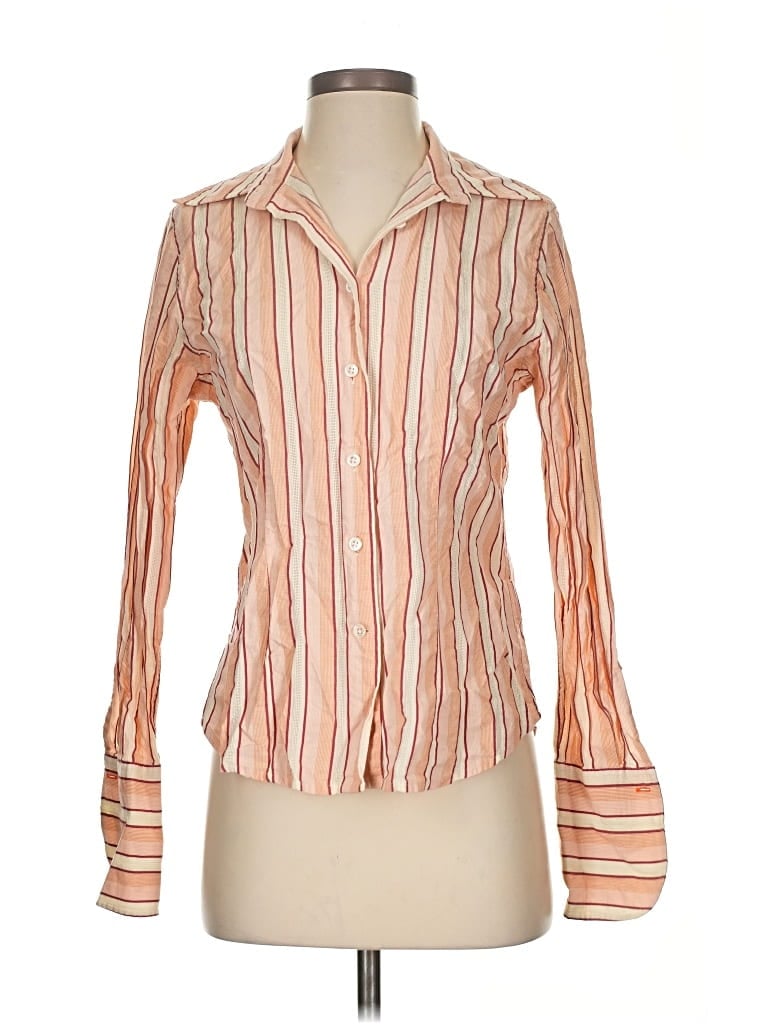 Pre-owned Façonnable Long Sleeve Blouse In Orange