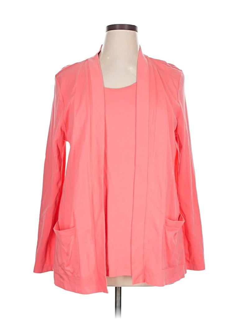 Pre-owned Isaac Mizrahi Live Cardigan Sweater In Pink