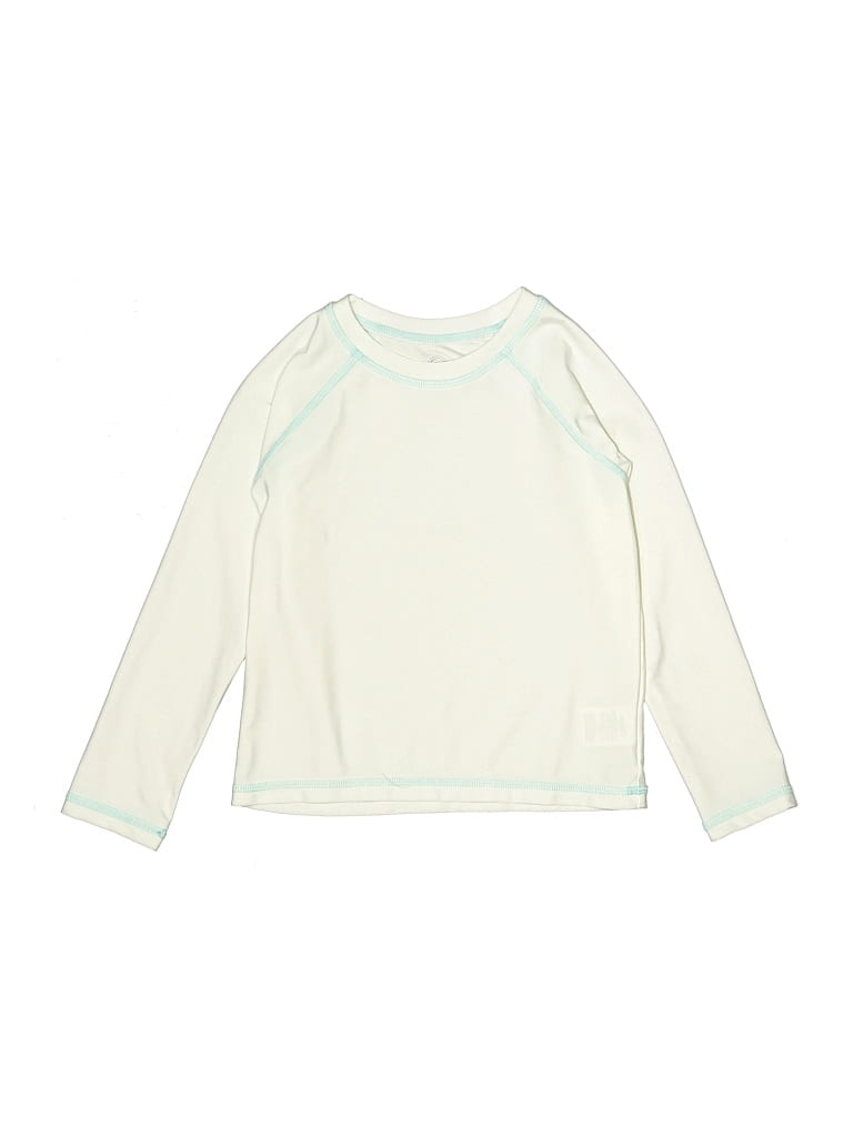 Pre-owned Wonder Nation Kids' Long Sleeve T-shirt In White