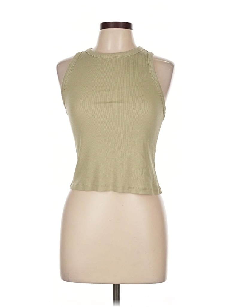 Pre-owned A New Day Tank Top Green Halter Neckline Tops