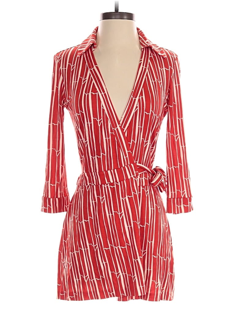Pre-owned Diane Von Furstenberg Romper In Red