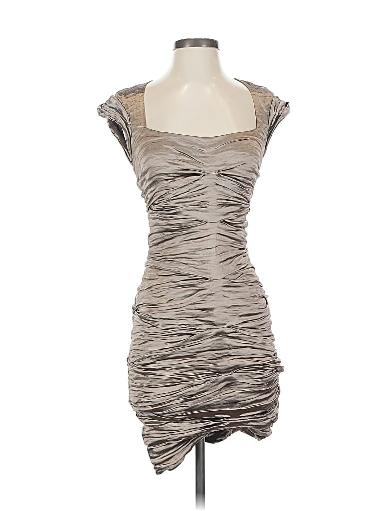Pre-owned Nicole Miller Cocktail Dress In Gray
