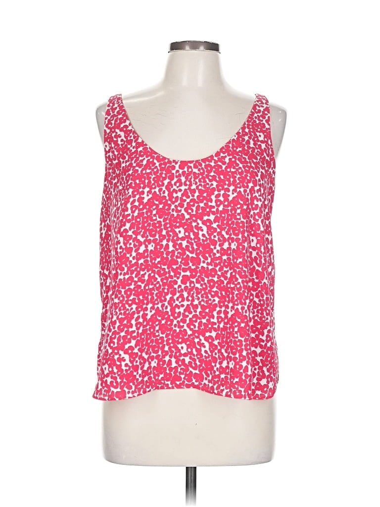 Pre-owned Ann Taylor Loft Tank Top Pink Square Neckline Tops