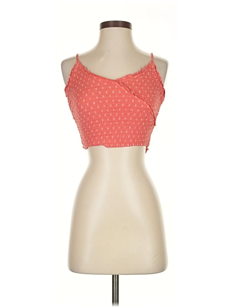 Pre-owned Hollister Tank Top Orange Strapless Neckline Tops