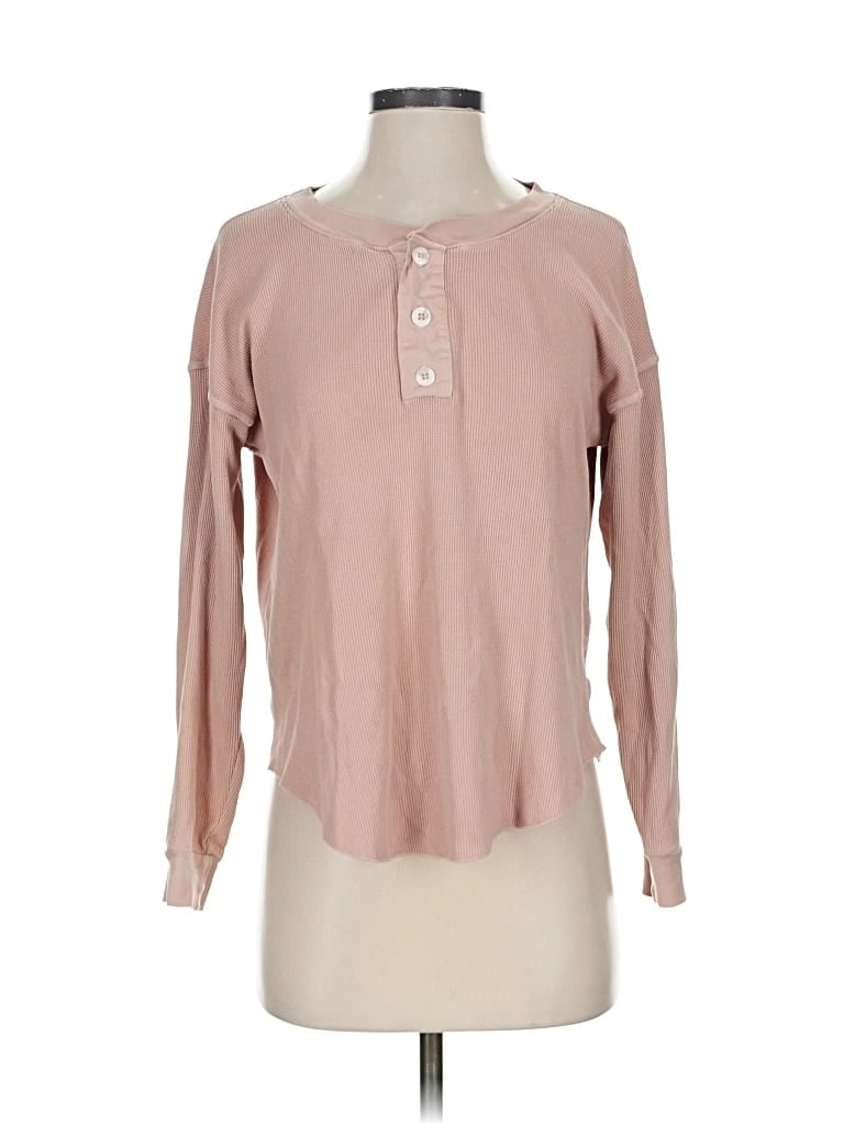 Pre-owned Mate Long Sleeve Henley Shirt In Pink