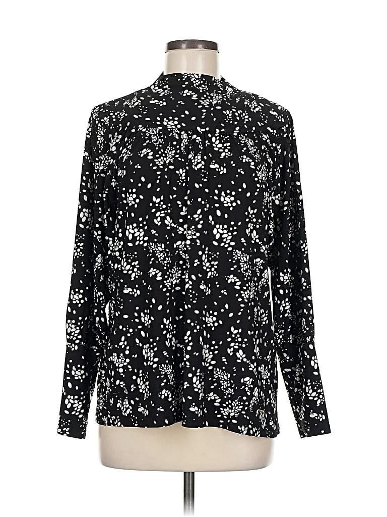 Pre-owned Anne Klein Long Sleeve Blouse In Black