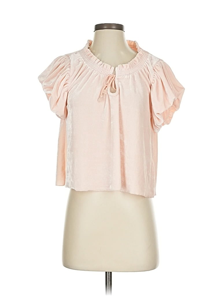 Pre-owned Free People Short Sleeve Blouse In Pink