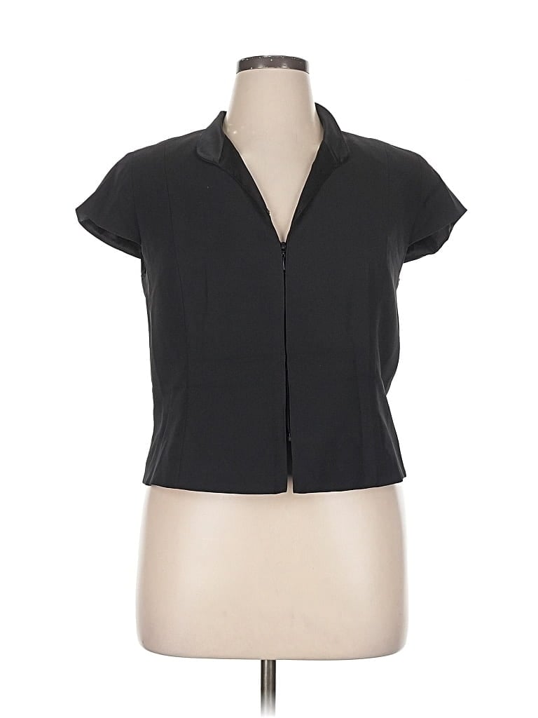 Pre-owned Carlisle Short Sleeve Blouse In Black
