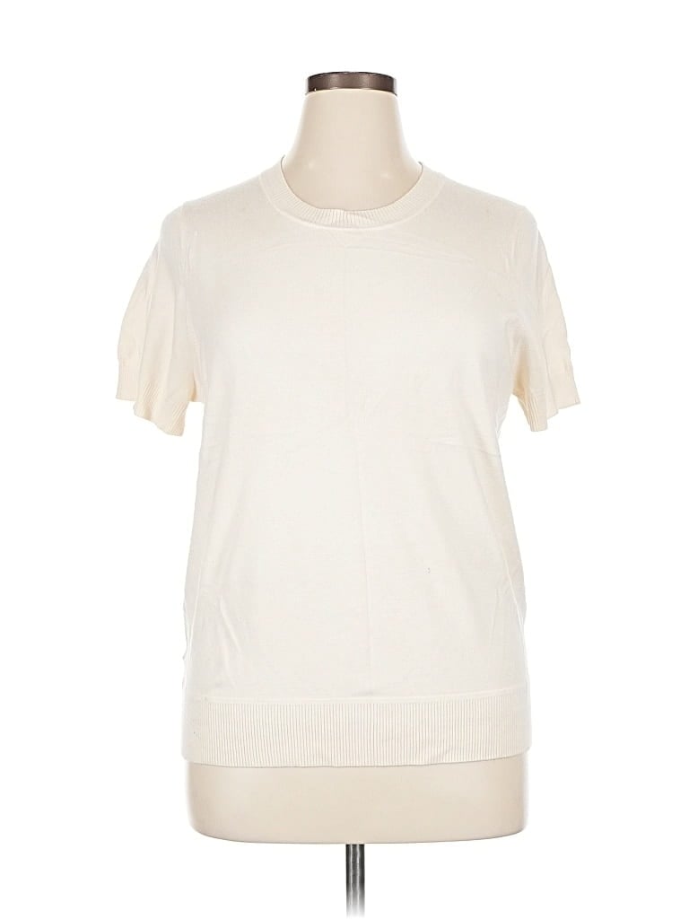 Pre-owned Ann Taylor Loft Pullover Sweater In White