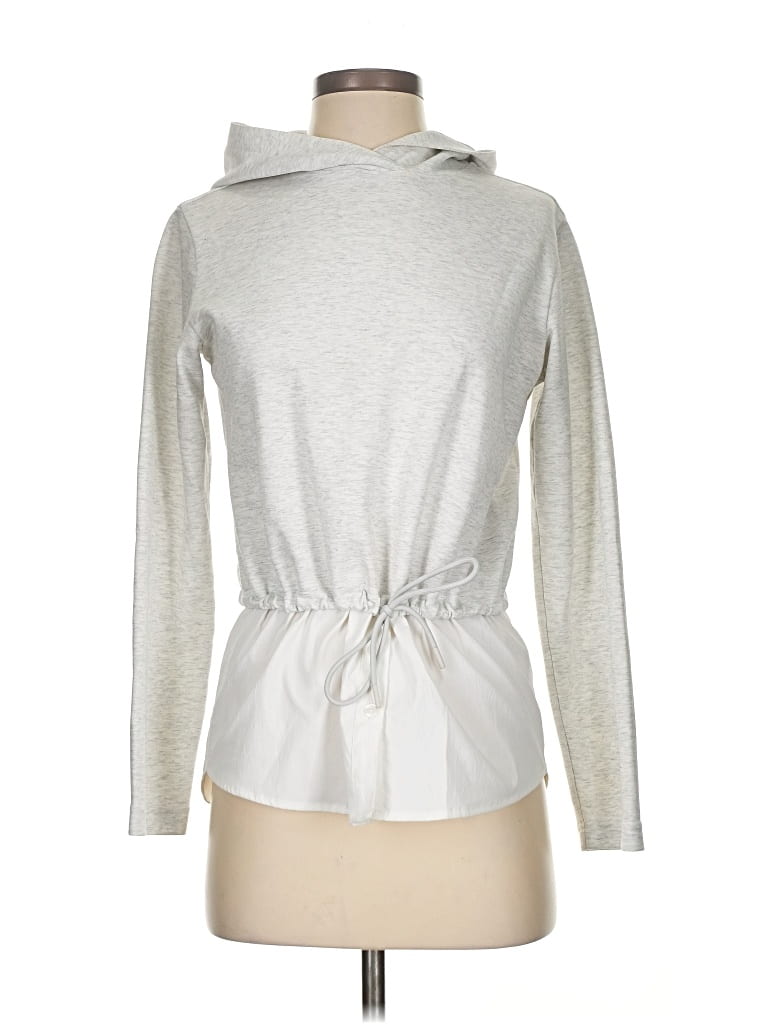 Pre-owned Athleta Pullover Hoodie In Silver