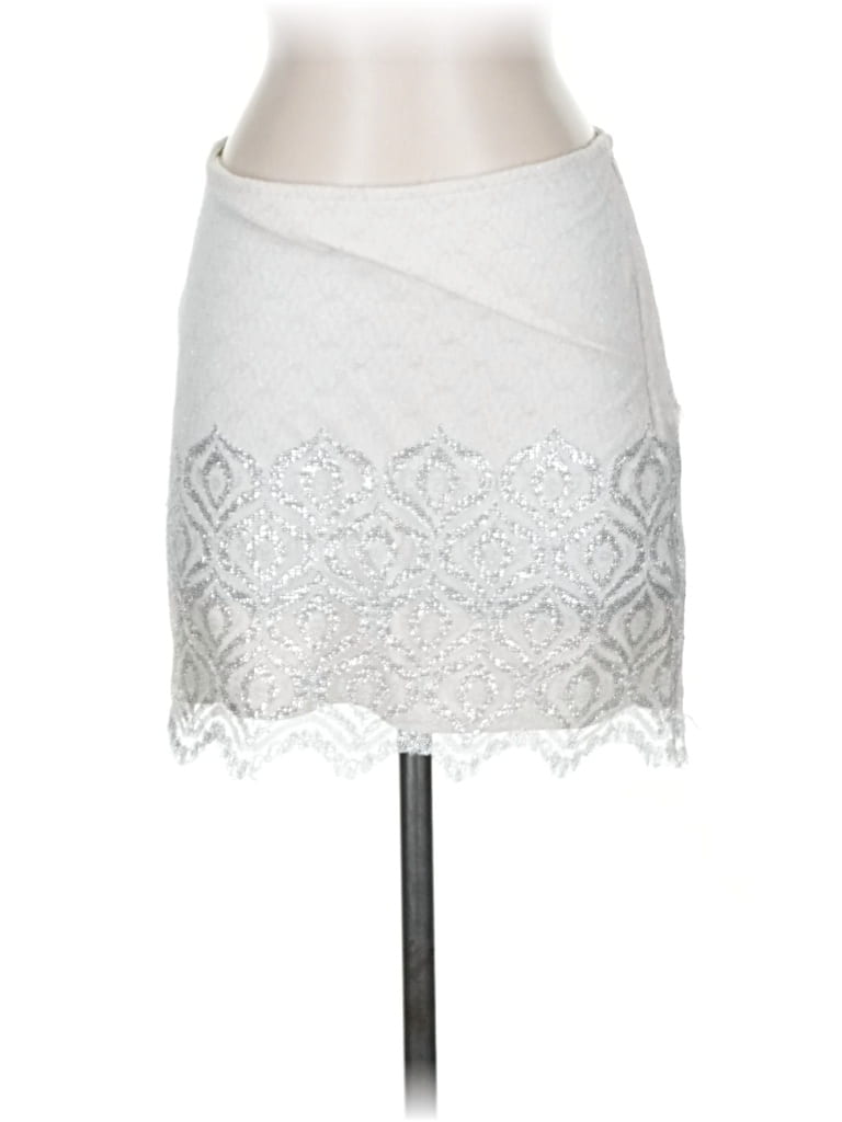 Pre-owned Free People Formal Skirt In Silver