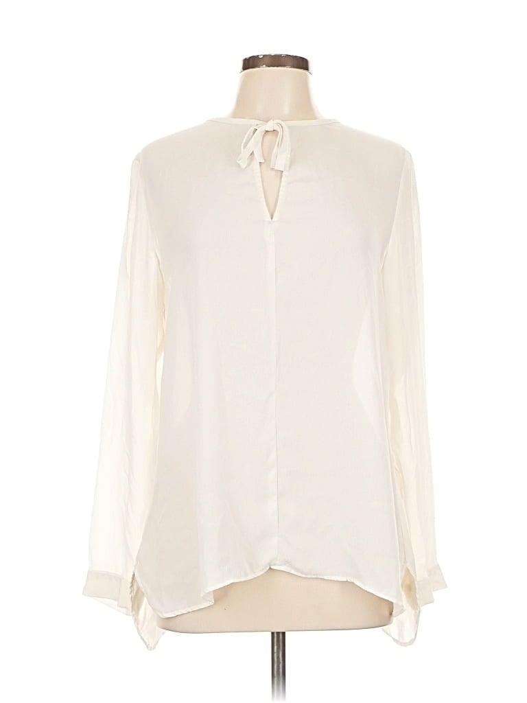 Pre-owned 14th & Union Long Sleeve Blouse In White