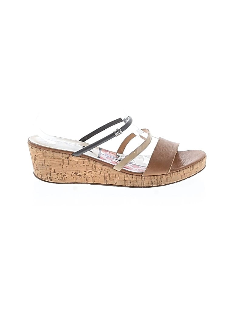 Pre-owned Brighton Wedges In Brown