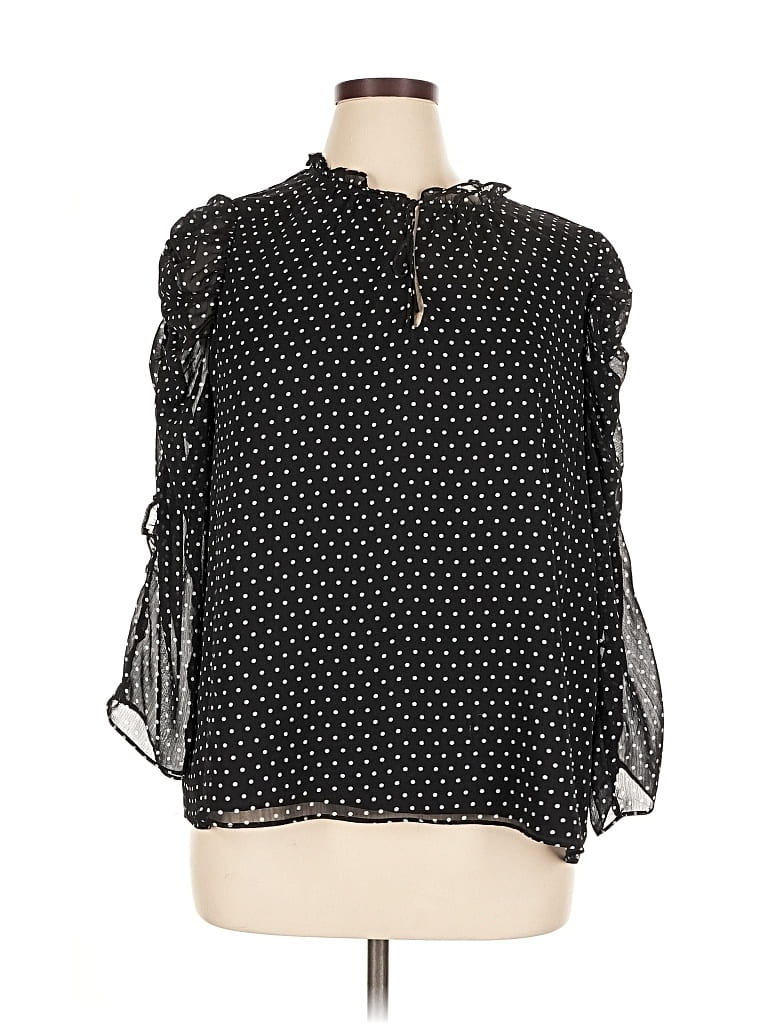 Pre-owned Cece 3/4 Sleeve Blouse In Black