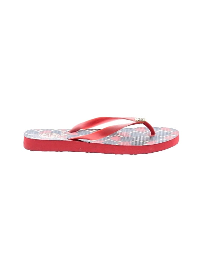 Pre-owned Tory Burch Flip Flops In Red