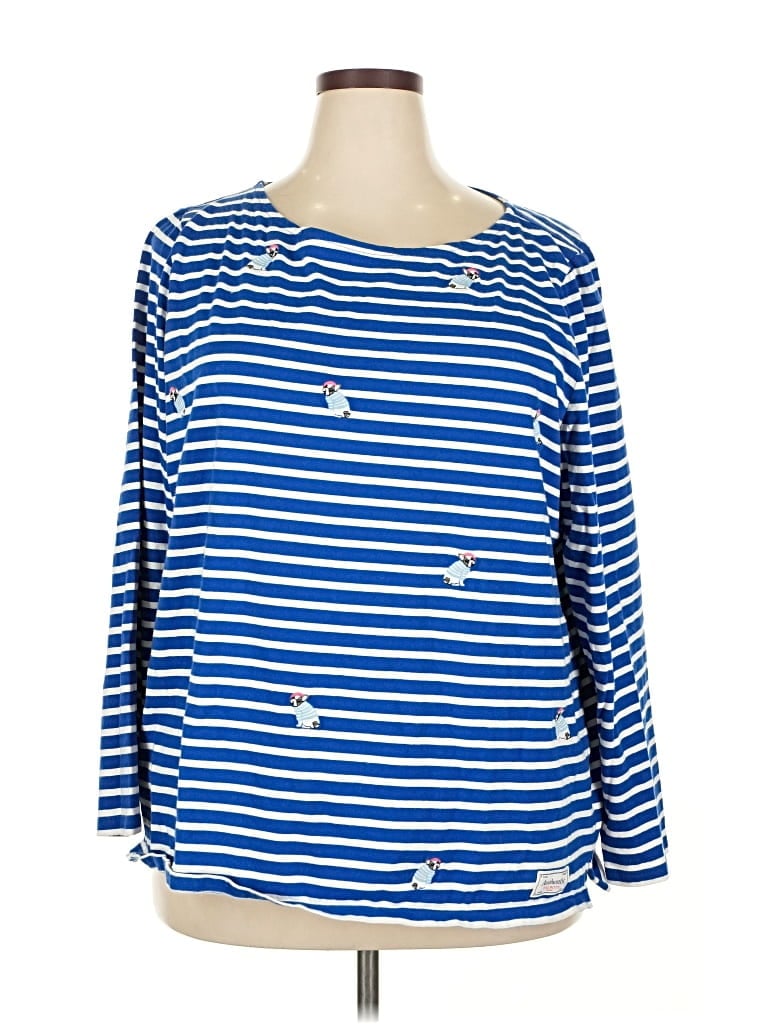 Pre-owned Talbots Long Sleeve Henley Shirt In Blue