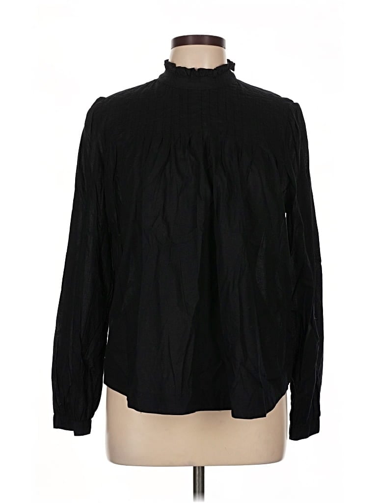 Pre-owned Gap Long Sleeve Blouse In Black